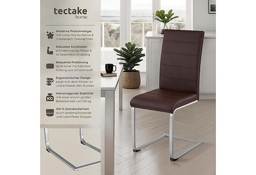tectake Esszimmerstuhl Schwingstühle, gepolstert mit Kunstlederbezug, 41 x günstig online kaufen
