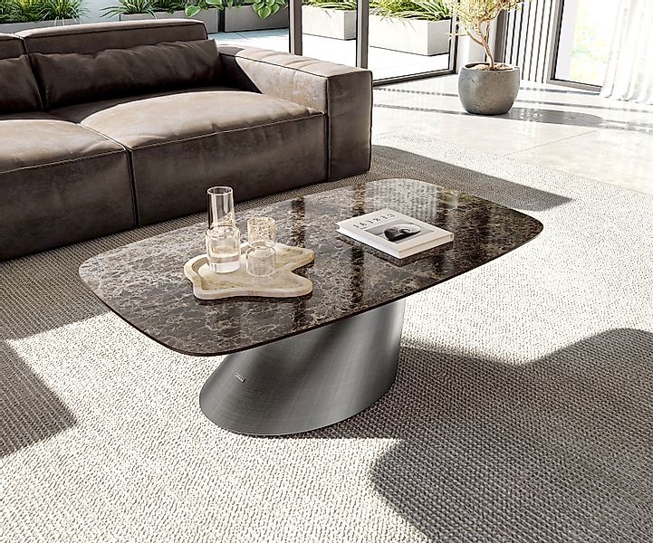 Couchtisch Edge Boot 120x70 cm Keramik Laminam® Emperador Extra Lucidato Du günstig online kaufen