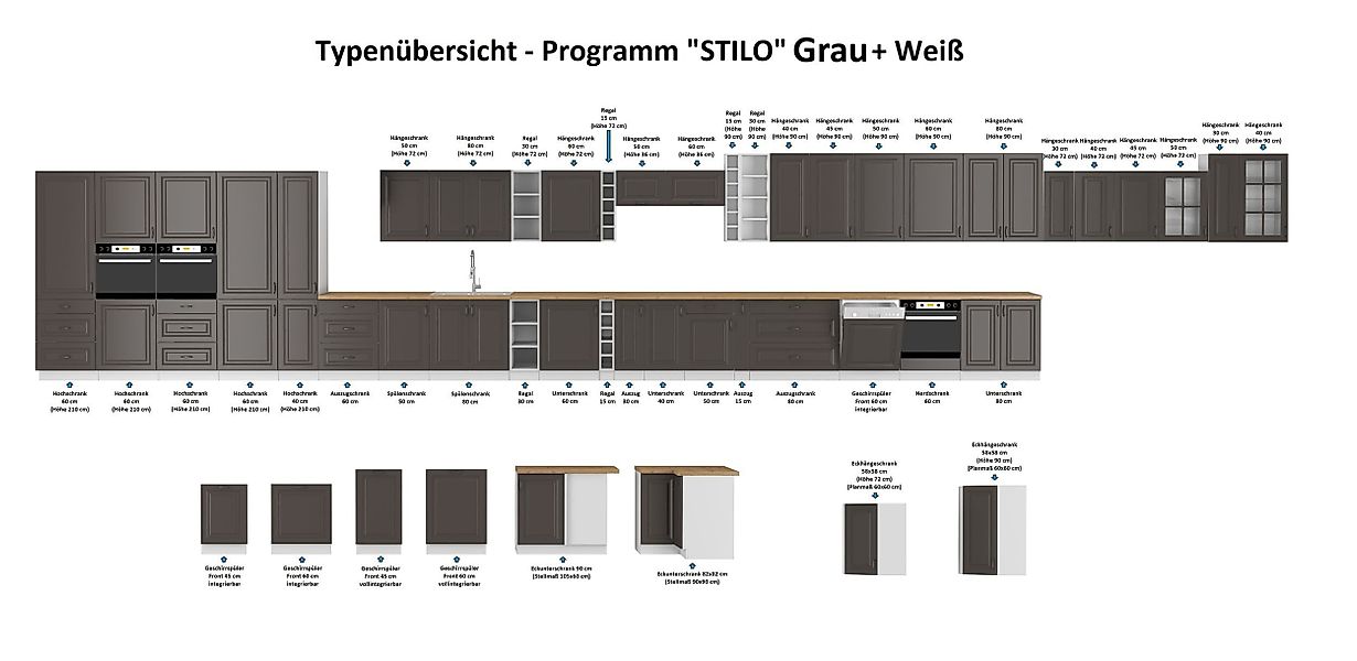 Küchen-Preisbombe Winkelküche STILO 350x210 cm Küche günstig online kaufen