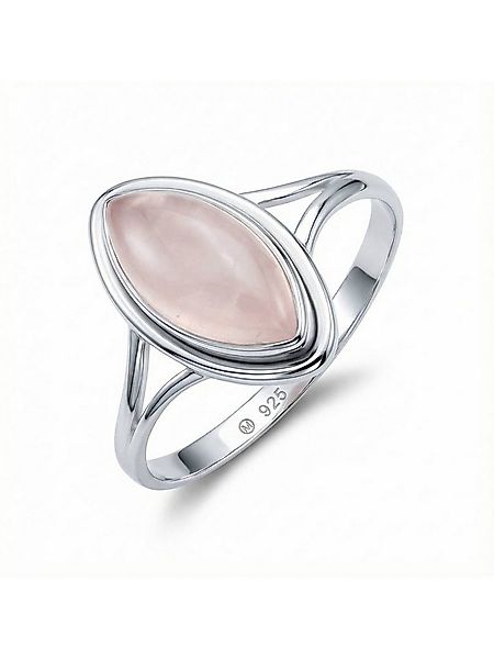 mantraroma Silberring SARALA Ellipse aus 925 Silber mit Rosenquarz (Ring mi günstig online kaufen