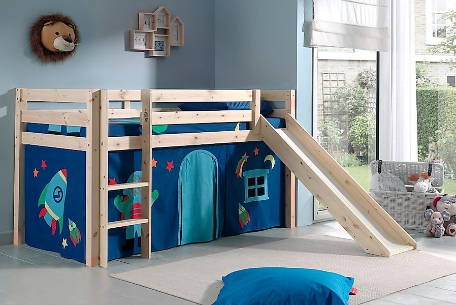 Vipack Hochbett "Pino, Spielbett massiv Kiefer, stabil gebaut, 3 Korpusfarb günstig online kaufen
