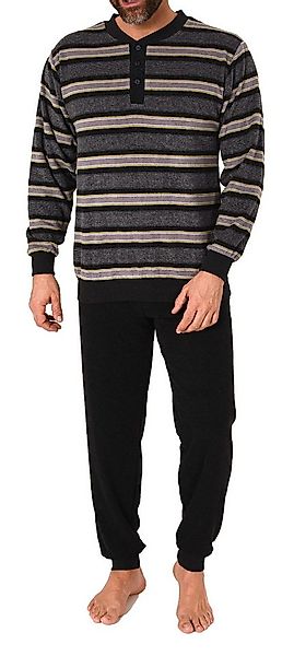Normann Pyjama Normann Herren Frottee Schlafanzug langarm mit Bündchen günstig online kaufen