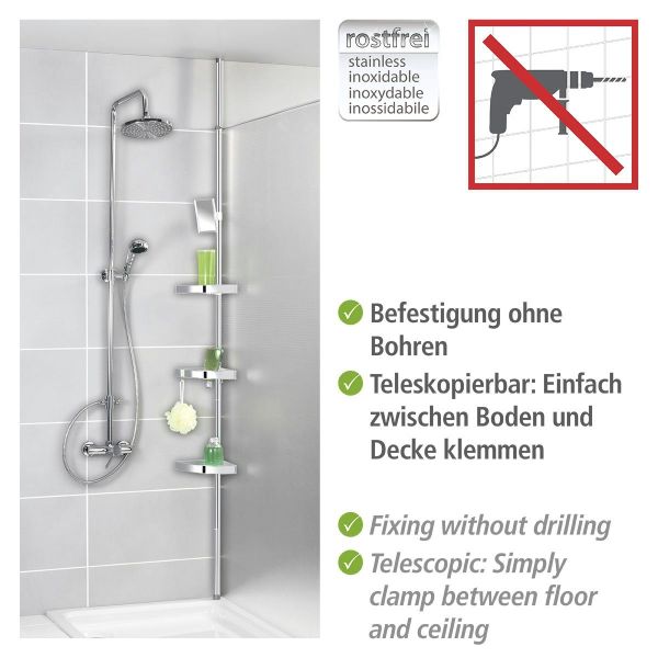 WENKO Teleskopregal Premium, 3 Ablagen, 1 günstig online kaufen