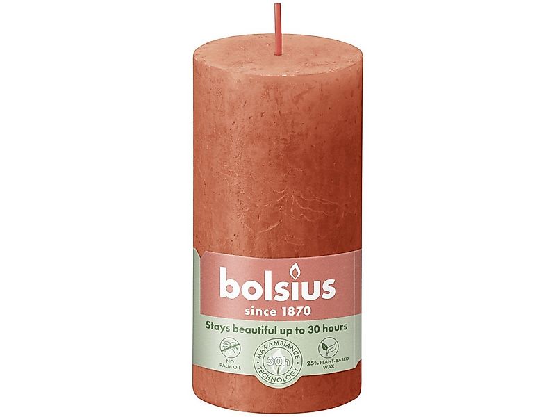 Bolsius Stumpenkerze Bolsius Rustik Stumpenkerze herbstliches Orange günstig online kaufen