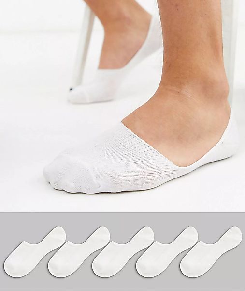 New Look – Weiße Füßlinge im 5er-Pack günstig online kaufen