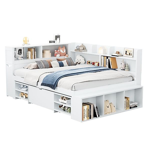 OKWISH Kinderbett kombiniert ein Bett,Schubladen,Bücherregale und günstig online kaufen
