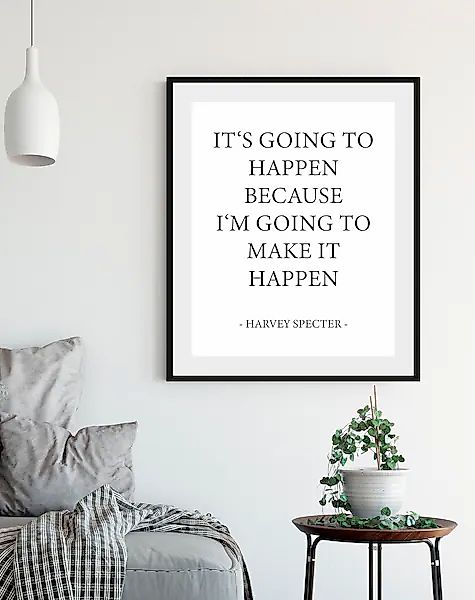 queence Bild »HAPPEN«, (1 St.), HD Premium Poster-Druck inkl. Holzrahmen günstig online kaufen