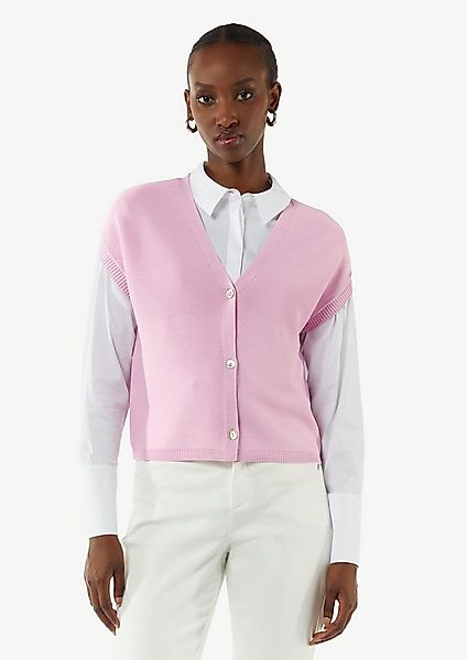 comma Cardigan Strickjacke Kurze Strickjacke mit V-Ausschnitt günstig online kaufen