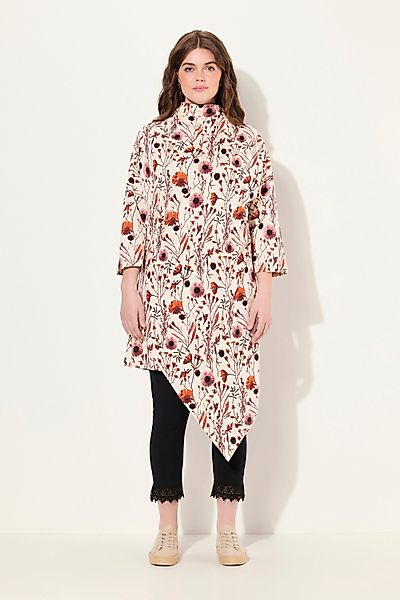 Ulla Popken Longshirt Longshirt Wickeloptik Schalkragen günstig online kaufen