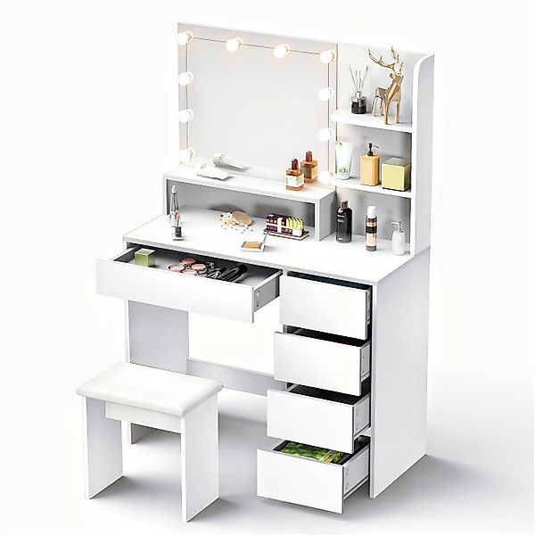 oyajia Schminktisch Schminktisch mit LED-Beleuchtung, Spiegel günstig online kaufen