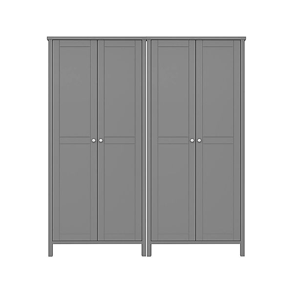 ebuy24 Tromsø Kleiderschrank 4 Türen Grau günstig online kaufen