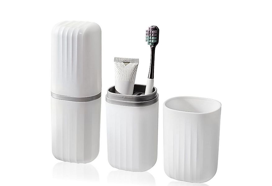 FOUORTUNATE-BEE Zahnputzbecher 3-in-1 Reise-Zahnbürstenbox mit Bechern – Tr günstig online kaufen