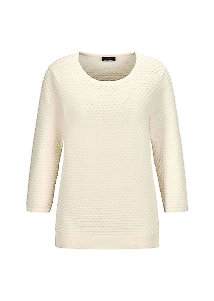 GOLDNER Rundhalspullover "Kurzgröße Halbarm Baumwollpullover mit Struktur" günstig online kaufen