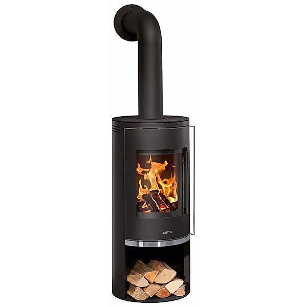 Justus Kaminofen Faro 2.0 Stahl Schwarz mit Abdeckplatte 6 kW günstig online kaufen
