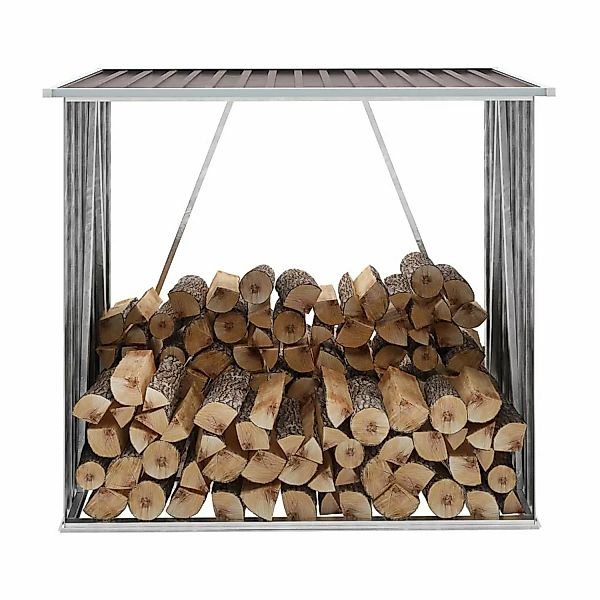 vidaXL Brennholzlager Verzinkter Stahl 163 x 83 x 154 cm Braun günstig online kaufen
