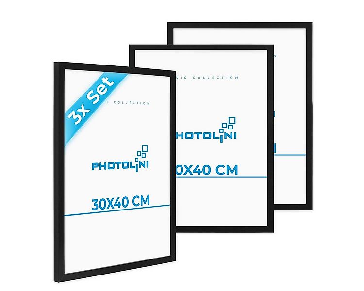PHOTOLINI Bilderrahmen 3er Set, stabiles MDF-Holz, mit Acrylglas, extra Zub günstig online kaufen
