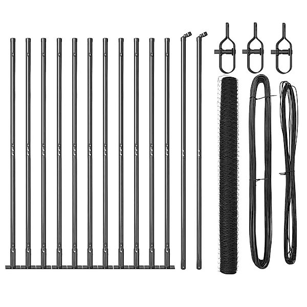 vidaXL Zaunpfosten Grau 25 x 1,6 m 36 mm Mesh Stahl und PVC 3353675 günstig online kaufen