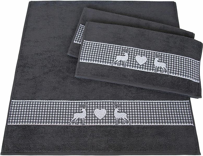 Dyckhoff Handtuch Set "Oktoberfest" Set 3 Stk. Walkfrottier Made in Germany günstig online kaufen