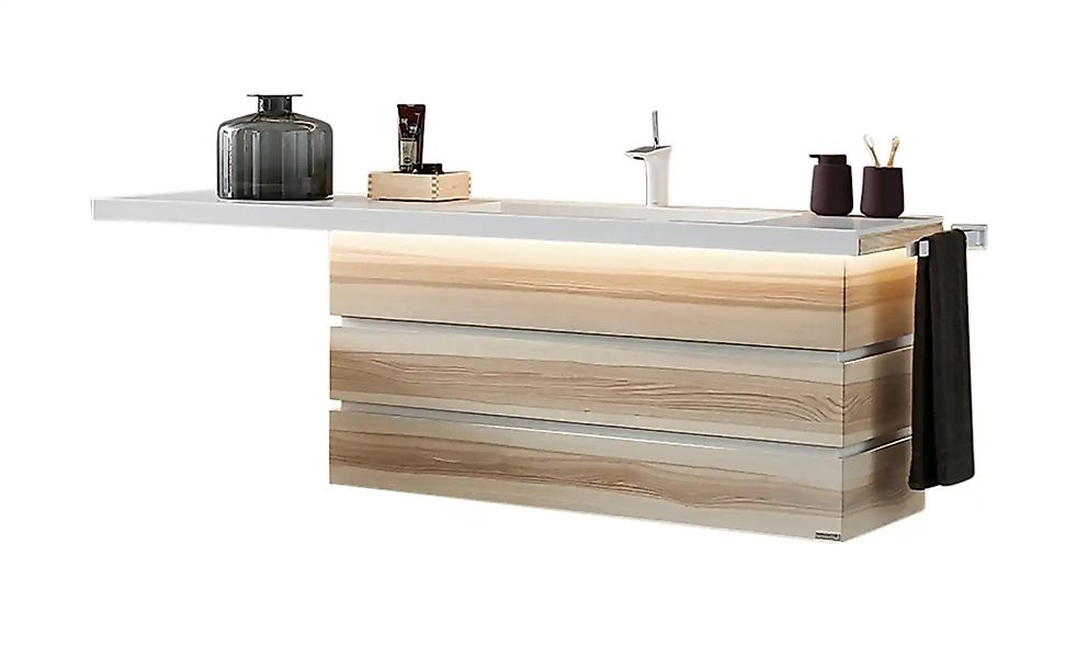 Waschtischkombination  Fresh ¦ holzfarben ¦ Maße (cm): B: 176,8 H: 67,4 T: günstig online kaufen