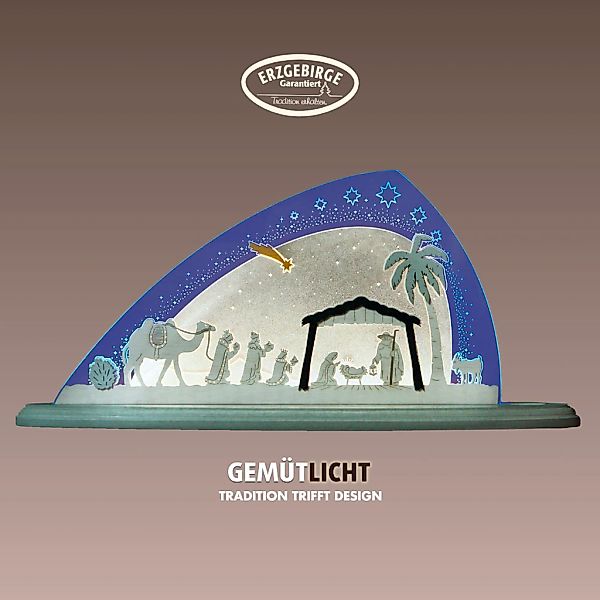 Weigla Lichterbogen "LED Christi Geburt, Schwibbogen aus Holz & Acrylglas, günstig online kaufen