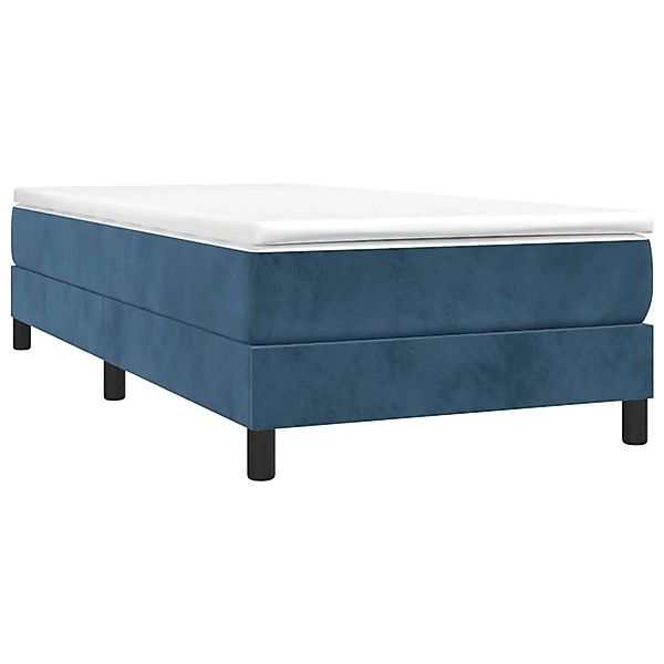 vidaXL Boxspringbett mit Matratze Dunkelblau 100x200 cm Samt 3144319 günstig online kaufen