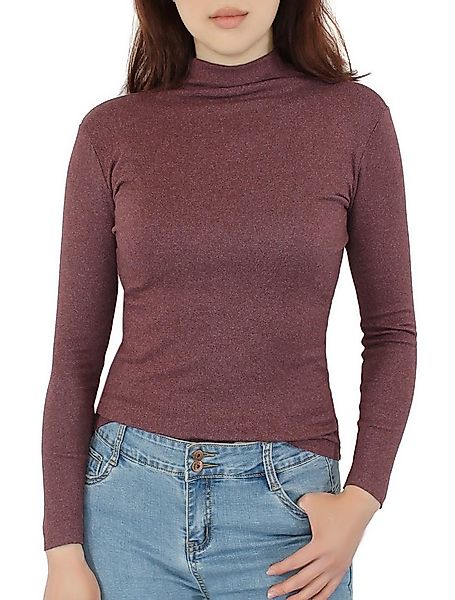 dy_mode Rollkragenshirt Damen Langarmshirt mit kurzem Turtle Neck, eng anli günstig online kaufen