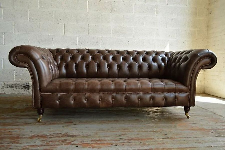 JVmoebel 3-Sitzer Chesterfield Sofa 3 SITZER Polster Designer Sofas 100% Le günstig online kaufen