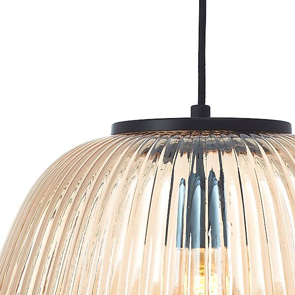 Brilliant Pendelleuchte »Kaizen« E27 1 Stk. Riffelglas, D 35 cm, E27, kürzb günstig online kaufen