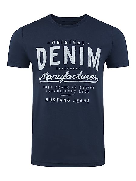 MUSTANG T-Shirt Herren Printshirt Regular Fit günstig online kaufen