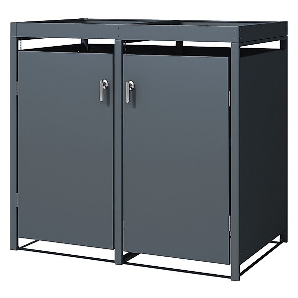 ML-Design Mülltonnenbox 2Er mit Pflanzdach 240L 132x80x124cm Anthrazit aus günstig online kaufen