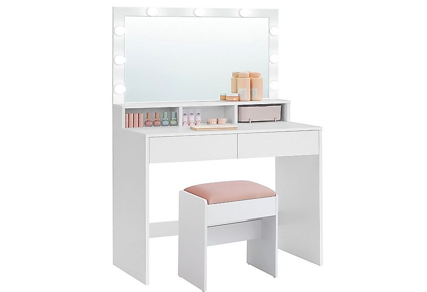 VASAGLE Schminktisch Kosmetiktisch mit LED-Beleuchtung, einstellbare Hellig günstig online kaufen