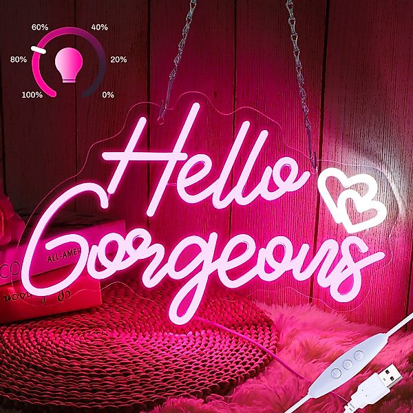 MUPOO Dekolicht LED Dekolicht,Hallo Gorgeous Neonschild günstig online kaufen