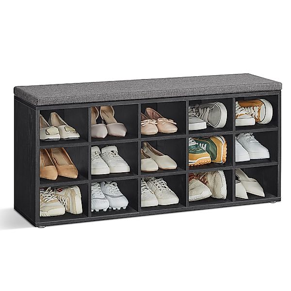 VASAGLE Schuhbank, Schuhregal, mit 15 Fächern, günstig online kaufen