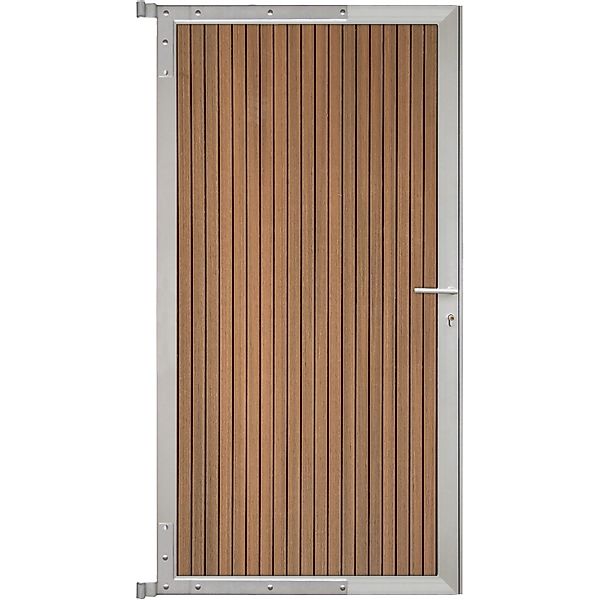 GartenLand Steckzauntor Shadowline Vertikal ca. 90 x 175 cm WPC Mahagoni Al günstig online kaufen