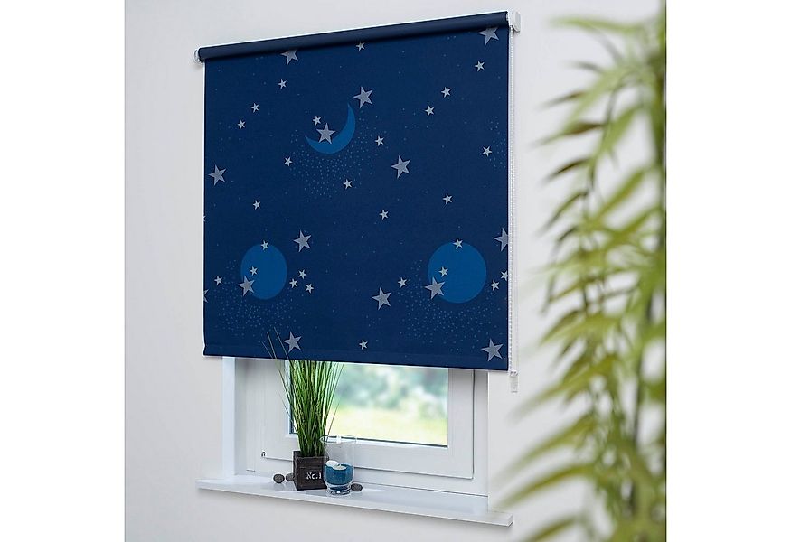 Seitenzugrollo Sternenhimmel, Liedeco, verdunkelnd, freihängend, verschraub günstig online kaufen