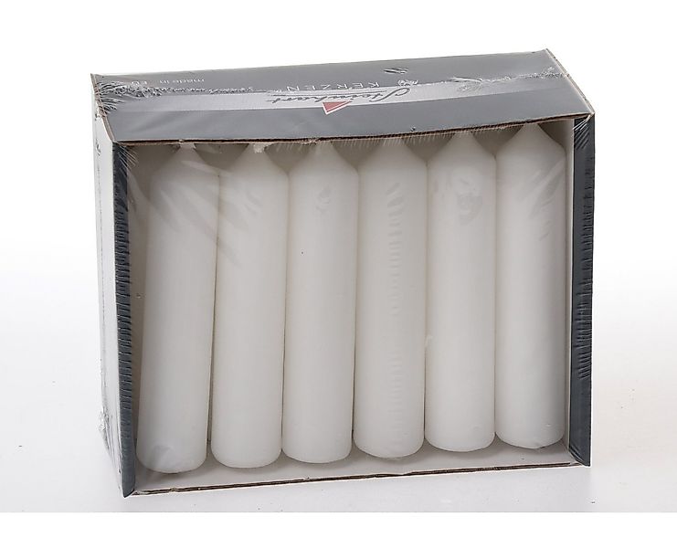 Steinhart Kerzen Adventskerze Pyramidenkerzen Weiß 95 x Ø 20 mm, 18 Stück günstig online kaufen