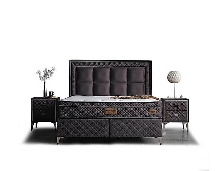 Villa Möbel Polsterbett Harmony (Bett Set, 3-tlg., Bett Set aus Bettkasten, günstig online kaufen