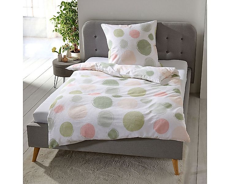 TRAUMSCHLAF Bettwäsche Kreise, Seersucker, 3 teilig, ideale Sommerbettwäsch günstig online kaufen