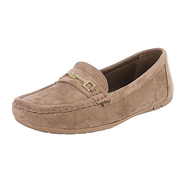 Ital-Design Elegante Wildleder Slipper mit Goldakzent für Damen Slipper (91 günstig online kaufen