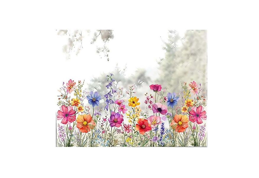 Coonoor Fensterbild Frühling Blaues Windspiel Blumen Fenstersticker DIY günstig online kaufen