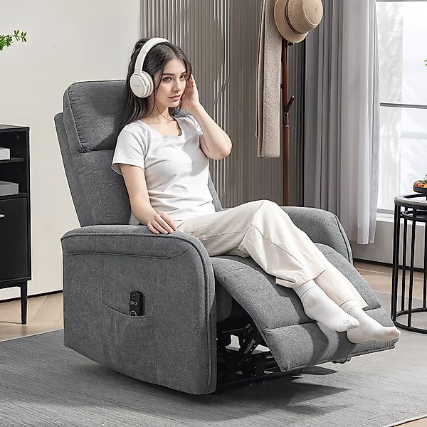HOMCOM Massagesessel mit Liegefunktion, Heizung, USB, günstig online kaufen