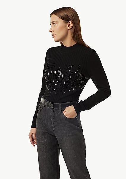 comma casual identity Langarmshirt Slim-Fit-Strickpullover mit günstig online kaufen