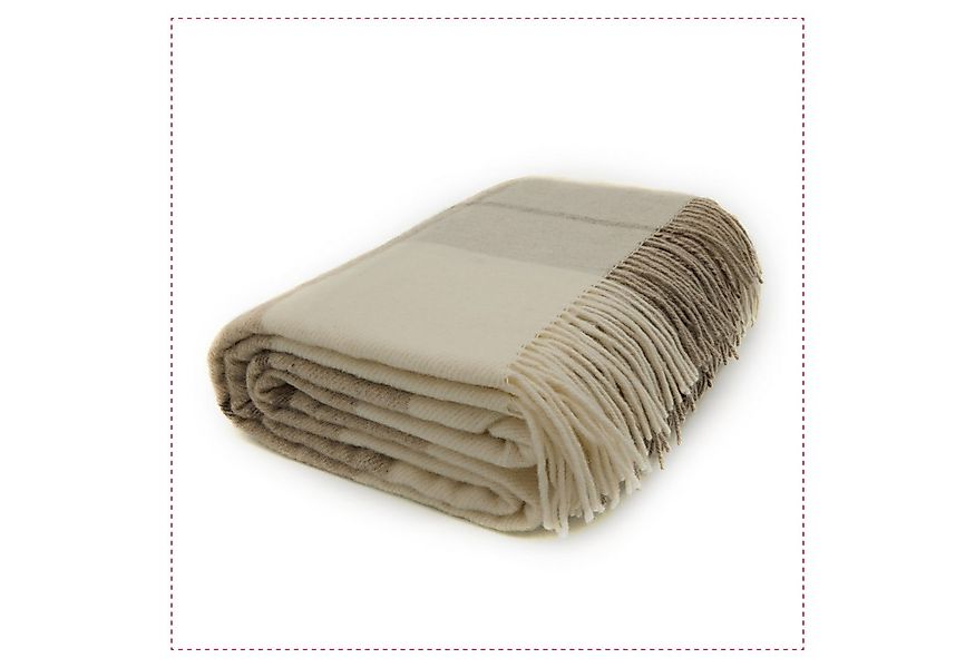 Wohndecke Fair De Luxe Kaschmir Wohndecke, Braun/Kariert, Heinrich Glaeser günstig online kaufen