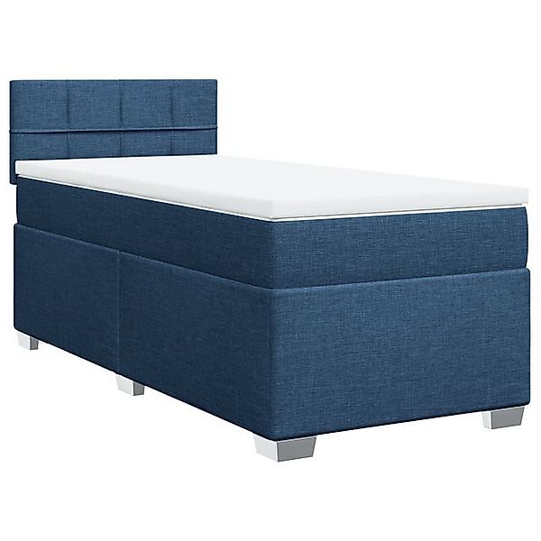vidaXL Bett Boxspringbett mit Matratze Blau 100x200 cm Stoff günstig online kaufen