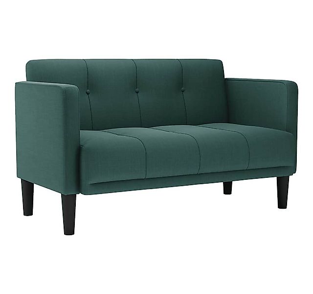 vidaXL Sofa Zweisitzer-Sofa Dunkelgrün 111 cm Stoff, 1 Teile günstig online kaufen