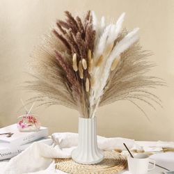 Trockenblume 75 Stück Pampasgras Getrocknet,Pampasgras Trockenblumen günstig online kaufen