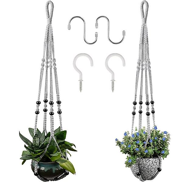 NUODWELL Blumenampel 2 Stück Makramee Blumenampel Boho Deko Baumwollseil Hä günstig online kaufen