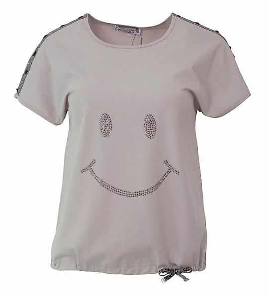 Passioni T-Shirt Elegantes Statement-Piece mit Steindeko T-Shirt mit Strass günstig online kaufen