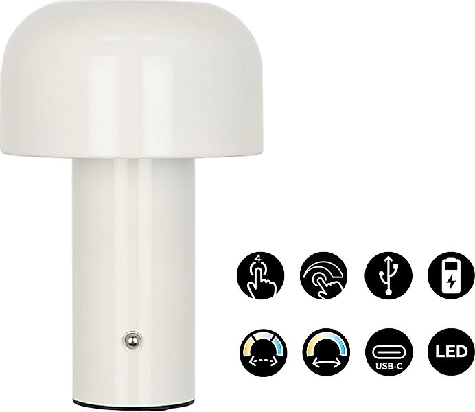 OTTO home LED Tischleuchte Ronno, USB-Ladefunktion, LED fest integriert, wa günstig online kaufen