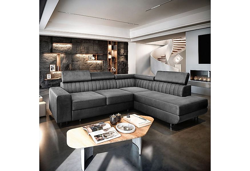 Masseno Ecksofa NOLA mit Schlaffunktion L-Form, Sofa mit Bettkasten günstig online kaufen